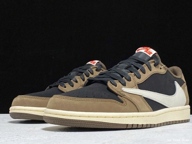 1st Kicks Shoes x Jordan Dark Travis CQ4277-001 Mocha Air SP Scott 1 Low OG 0806